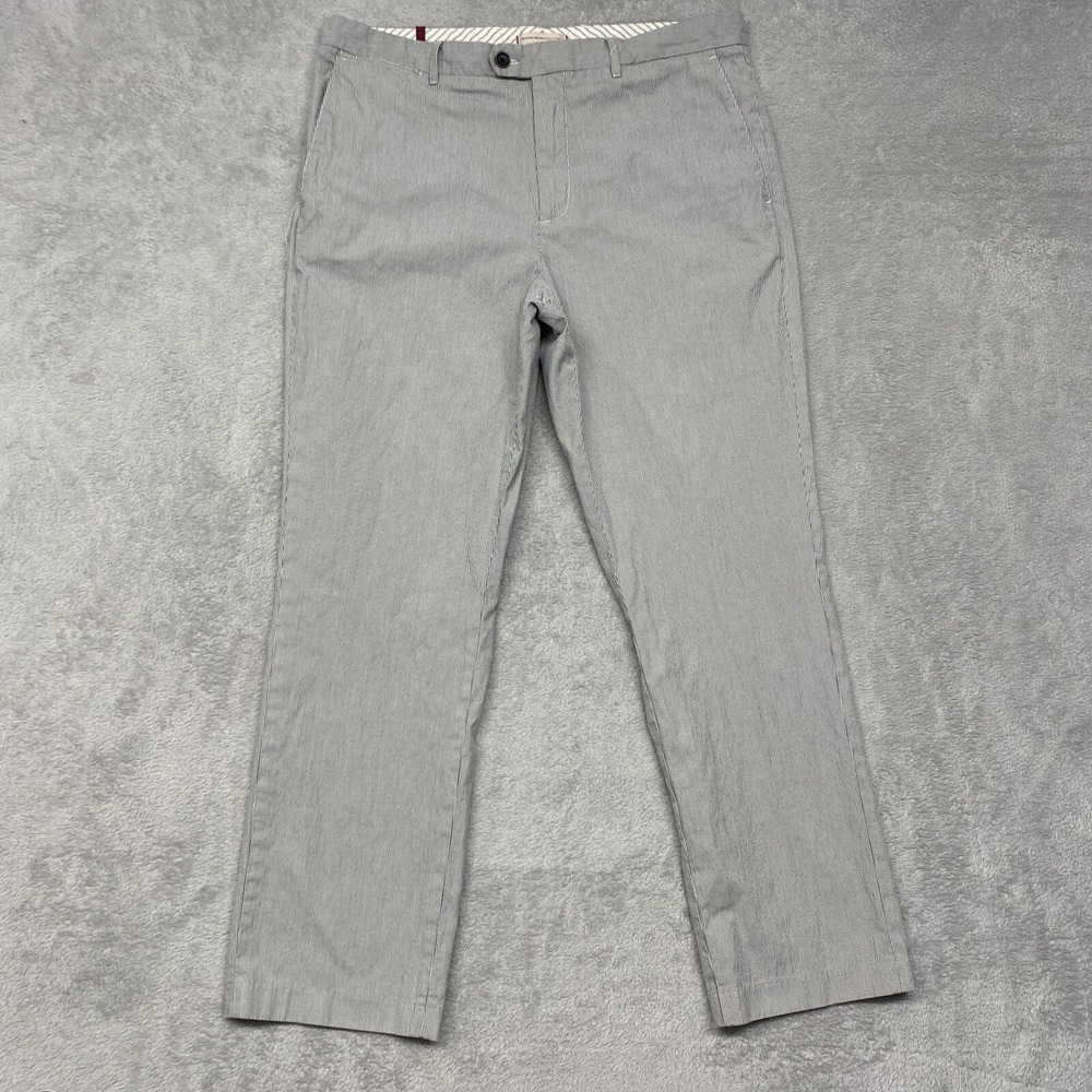 Banana Republic Dress Pants Men 38x32 Gray Cotton Heritage Collection Pin Stripe